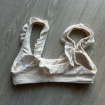 ANDIE  Swim Hydra Bikini Top Extra Small Vanilla Cream Crochet Lace Ruffled Photo 2