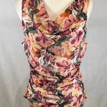 Cable & Gauge  ruched lightweight mesh floral top size large Photo 0