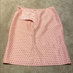 Donna Morgan  Vtg Silk Black Shell Pink Polka Dot Lined Front Vent Skirt Size 14 Photo 6