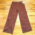 BP  Women’s 31 Brown Cotton Blend Wide Leg Cargo Pants Trousers New Photo 0