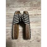 Qupid  Black White Striped Slip On Sandals Slides Size US 9.5 EU 40 Slide Bow Photo 5