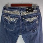 Miss Me 31x33 Signature Rise Boot Dark Wash Bling Flap Pocket Denim Jeans Photo 7