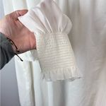 Aritzia Wilfred Women's Valencia Mock Neck Blouse Top Light Birch Size Large Photo 6