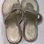 Jack Rogers  Old Money Designer Marbella Mid Wedge Sandals Gold Leather Shoes 10M Photo 3