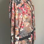 Tolani Collection of India Charming Floral Long Roll Up Sleeve Button Up Blouse Pink Photo 2