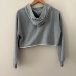 Garage  cropped half zip hoodie copying blend long sleeves gray size S Photo 6