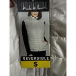 Nicole Miller Vest Womens Small Ivory Reversible Faux Fur Puffer Quilted New S Photo 2