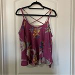 Free People  We the Free Hey Girl Purple Floral Spring Plum Combo Tank Photo 2