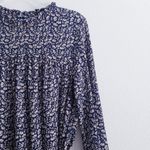 Boden Blue Easy Yoke Mini Ditsy Floral Long Sleeve Dress Size 8 Photo 3