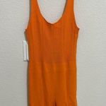 ZARA Orange Knit Romper Jumpsuit Scoop Neck Tank NEW Large Photo 3