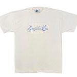 Vintage Pleasant Shade Special Mom Embroidered Floral Cream Shirt Large 90s USA Blue Photo 0