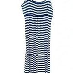 Workshop Republic Clothing Workshop By Andrea Jovine women's maxi striped blue and white dress size large Photo 0