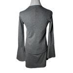 ZARA  Trafaluc Drop Waist Peplum Dress Long Bell Sleeves Gray Size Small Photo 1