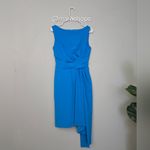 Chiara Boni La Petite Robe Cinthia Drape Front Sheath Dress Blue Photo 3
