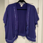 Serengeti Size 1X Blue Short Sleeve Open Front Cardigan Swim Top Coverup Photo 0