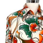 Escada Vintage Silk Butterfly Moth Floral Silk Button Photo 2