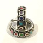 Sterling Silver Gemstone  Hoop Earrings Photo 2