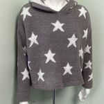 Revolve x Maronie Sweatshirt Oversized Lounge Star Fleece Gray and White Medium Photo 0