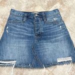 Madewell NEW Rigid Denim A Line High Rise Distressed Jean Skirt Pockets Sz 25 Photo 3