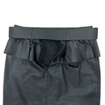 ZARA  Black Faux Leather Peplum Ruffle Mini Skirt Jewel Buckle Belt Size Small Photo 8