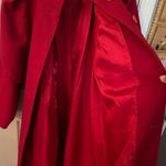 Bryant Park vintage 80s red wool dress trench coat with caplet sleeves Size 14. Photo 8