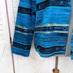 Chico's Silk Western Native Print Shirt Jacket Shacket Turquoise Blue Medium 1 Photo 5