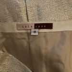 Lela Rose Metallic Pleated Pencil Skirt Gold Size 8 Photo 8