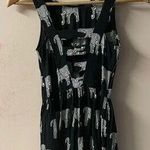 Topshop Black Elephant Print Bar Back Mini Dress Size 2 EUC Photo 1