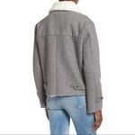 J.O.A. Shearling Lined Raw Edge Moto Biker Jacket Photo 2