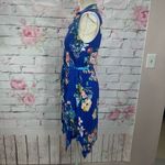 Anthropologie Maeve Women's Floral Sleeveless Button Down Shirt Dress Blue Size Photo 9