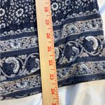 Lucky Brand  Navy Blue Boho Peasant Top Floral Border Print Medium Photo 3