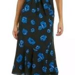 NWT Derek Lam 10 Crosby Blue Floral Sleeveless Midi faux wrap belted Dress Size 6 Photo 0