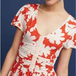 Maeve Anthropologie Summer Breeze Dress Orange Cream Floral Size Small Photo 3