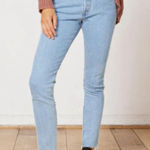 Levi's Levi’s 501 Skinny Jean Light Wash Button Fly Raw Hem 25x30 Photo 0