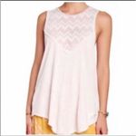 Free People  Shirt Women Small White Lace East Vintage Knits NYC‎ Jersey Tank Top Photo 7
