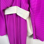 Solace London  Tanzy Fuchsia Pleated White Bow Long Sleeve Mini Cocktail Dress Photo 14