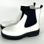 Marc Fisher Patrick Chelsea Womens Sz 11 White Ankle Booties Leather Chunky 90's Photo 0