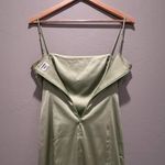 Aritzia  Sunday Best Green Shimmer Satin Mini Dress Sz 4 Photo 2