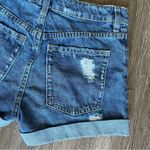 H&M  Divided Distressed Cuffed Denim Shorts Mom Jean Button Fly Medium Wash Blue Photo 10