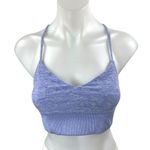 Alo Blue Heathered Sleeveless Strappy Workout Athletic Sports Bra Crop Top Sz S Photo 0