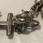 Vintage Sterling Silver Charm Bracelet, Heart Anchor Skates Ship, 7 Inch Photo 6