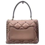 Valentino Garavani Candystud Medium Top Handle Leather Bag Rockstud Pink Photo 4