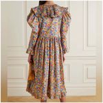 Horror Vacui Gertrude Ruffled Floral Print Cotton Dress Size Medium Photo 8