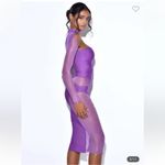 NEW Miss Circle Barrett Mesh Long Sleeve Bandage Midi Dress Purple Medium M NWT Photo 4