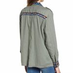 Rails  Kona Linen Blend Button-Up  Shirt Embroidered Photo 3