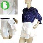 AQUA  WHITE RUFFLE ACCENT HIGH WAIST SHORTS NWT (M) Photo 1