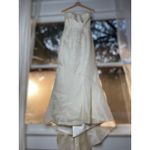 Ivory Silk Organza Strapless Trumpet Bridal Gown Romantic Old Money Elegant Mini Size 4 Photo 8