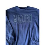 Malibu California Sweatshirt Navy Blue Crewneck Pullover Women’s Size L Fleece Size L Photo 2