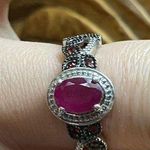 Natural Ruby Red Sapphire Sterling Silver Ring Size 6 Photo 0