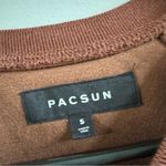 PacSun  Brown Fleece Outside Oversized Crewneck Photo 2